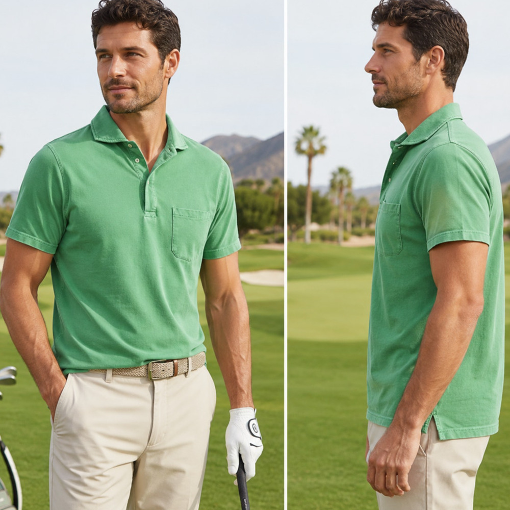 Thelonious C New York Green Polo Shirt L Short Sleeve Golf Outdoor Casual Office